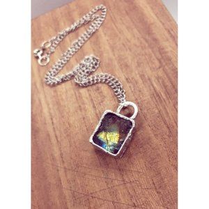 Raw labradorite cystal necklace handmade